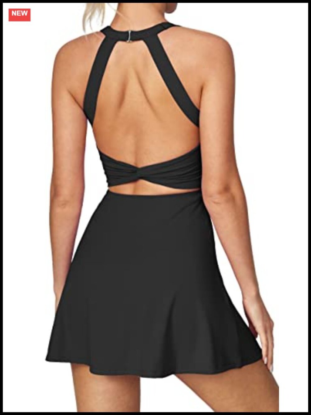 Tennis Dress Built in Shorts Bra Athletic Cut Out Twisted Golf Workout